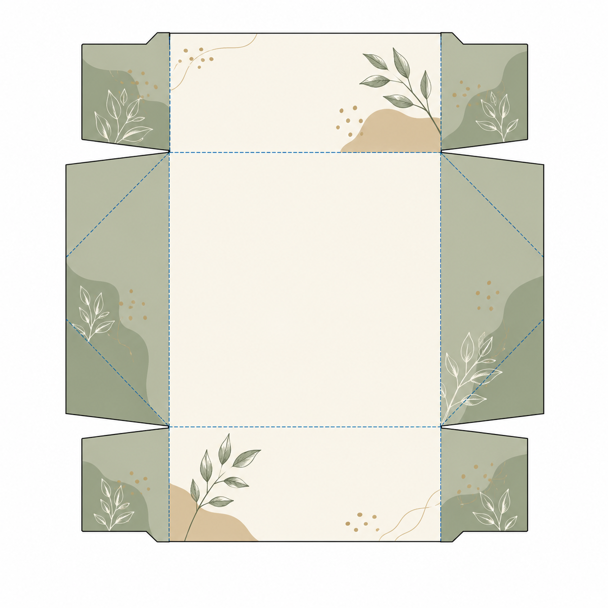 Dieline for the four corner tray