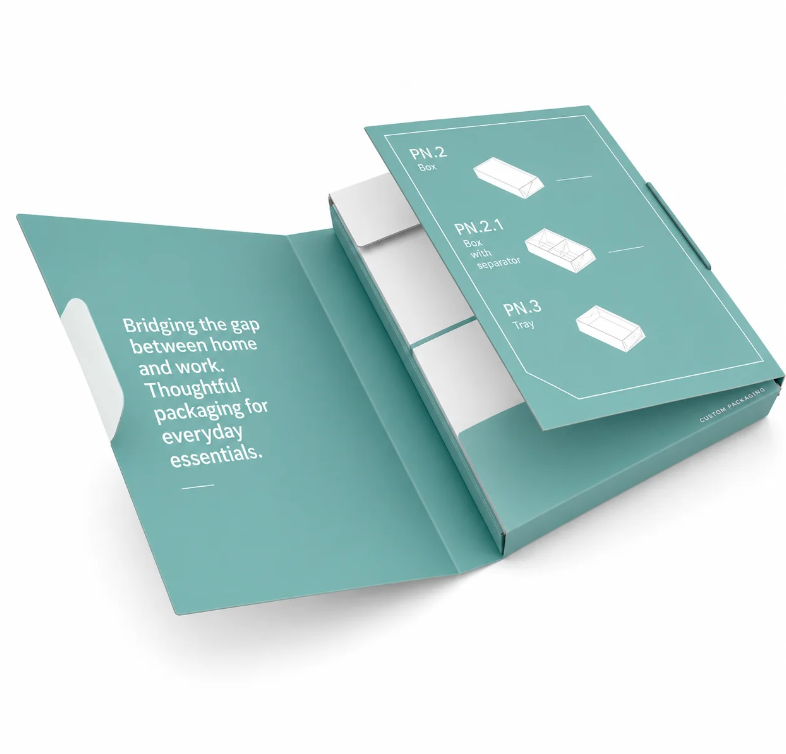 Paper Briefcase packaging made from durable corrugated stock showing the focus keyword for rank math handle box check
